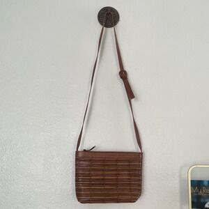 CEM Leather Woven Crossbody